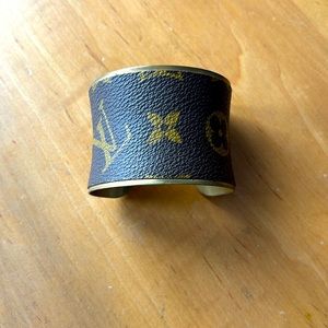 Cuff. Made from vintage Louis Vuitton bags.